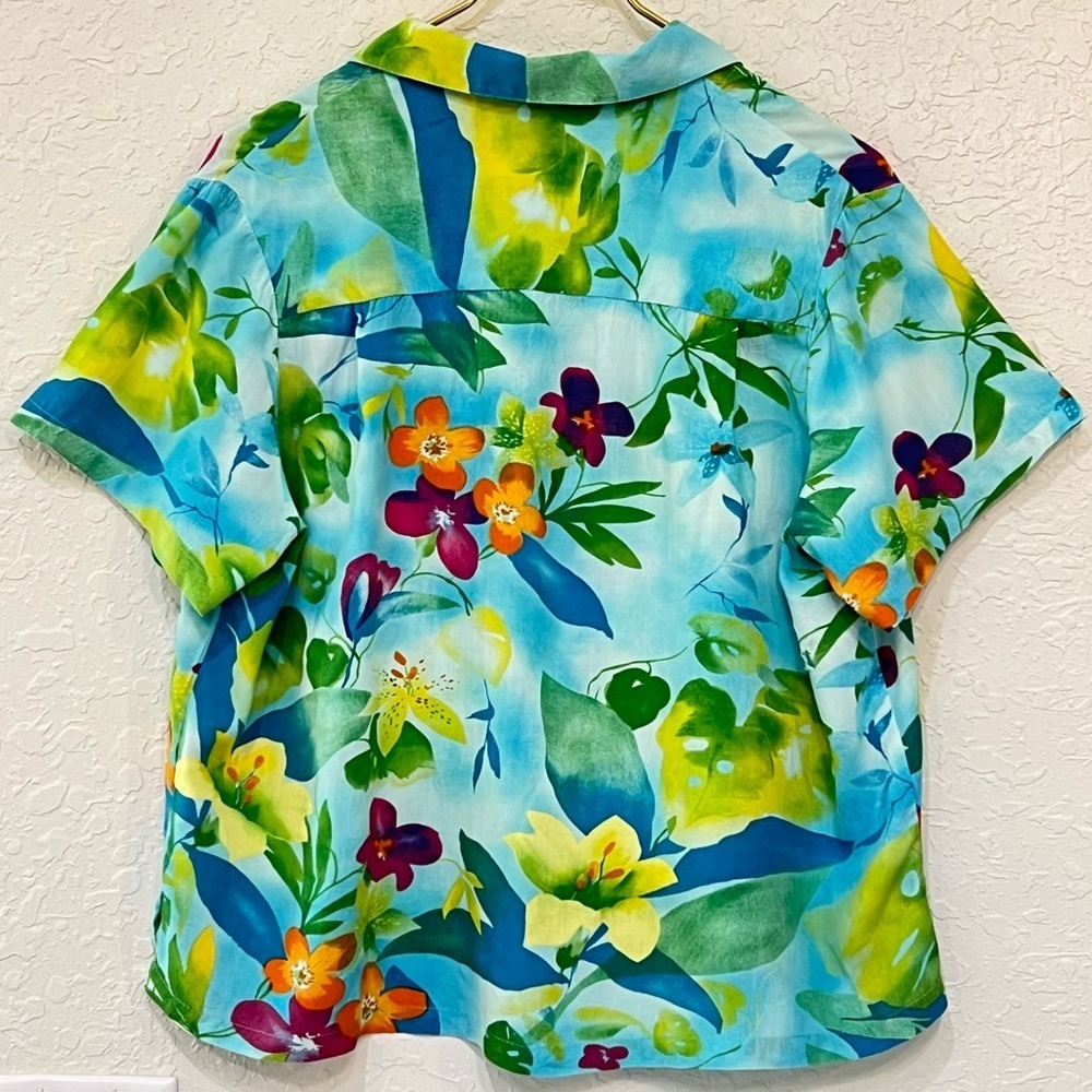Vintage Jams World Hawaiian Floral Short Sleeve Button Down Shirt Large - Picture 3 of 10